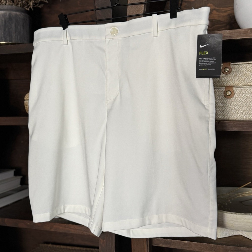 NWT Nike Golf Dri-Fit Flex Shorts Size 40 AJ5493 133 Sail Crèam Retail $65 - Picture 4 of 8